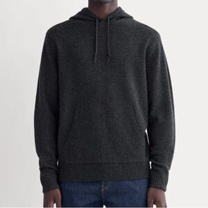 Everlane Felted Merino Hoodie Charcoal Grey Wool Hooded Sweater Men's Large